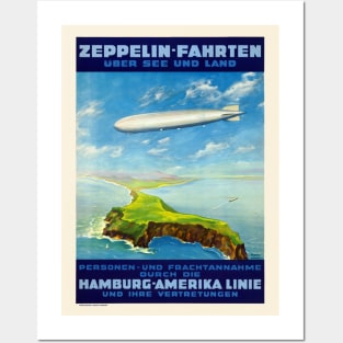 Zeppelin-Fahrten Germany Vintage Poster 1935 Posters and Art